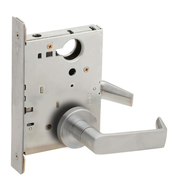 Schlage Grade 1 Full Dummy Trim w/Case Mortise Lock, 06 Lever, A Rose, Satin Chrm Fnsh, Field Reversible L9176 06A 626 - main